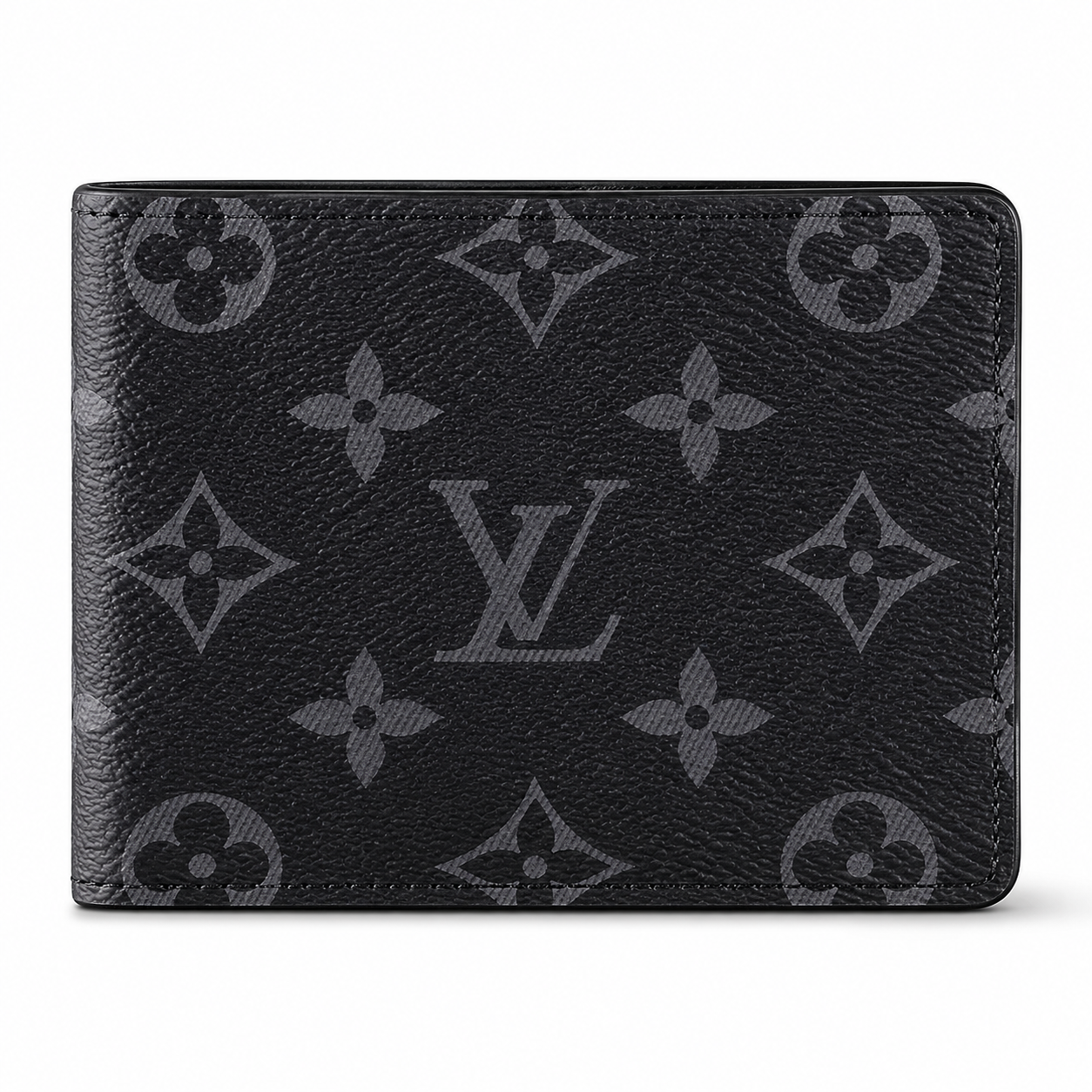 LV Signature Floral Monogram Wallet - Midnight Black