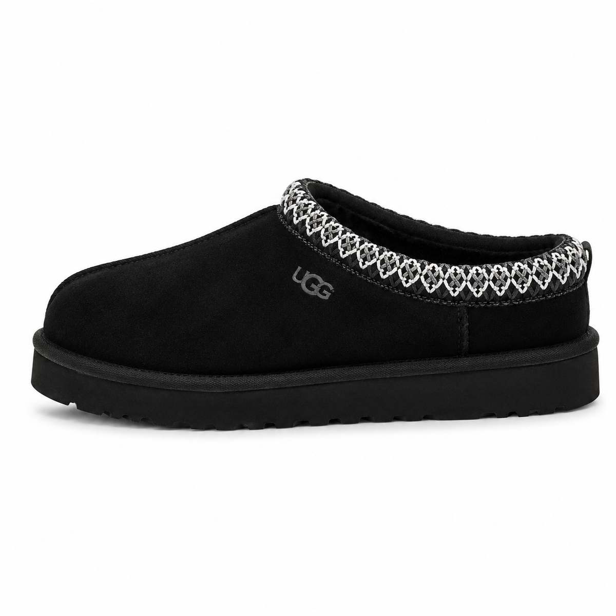 UGG Tasman Midnight Black Embroidered Slippers