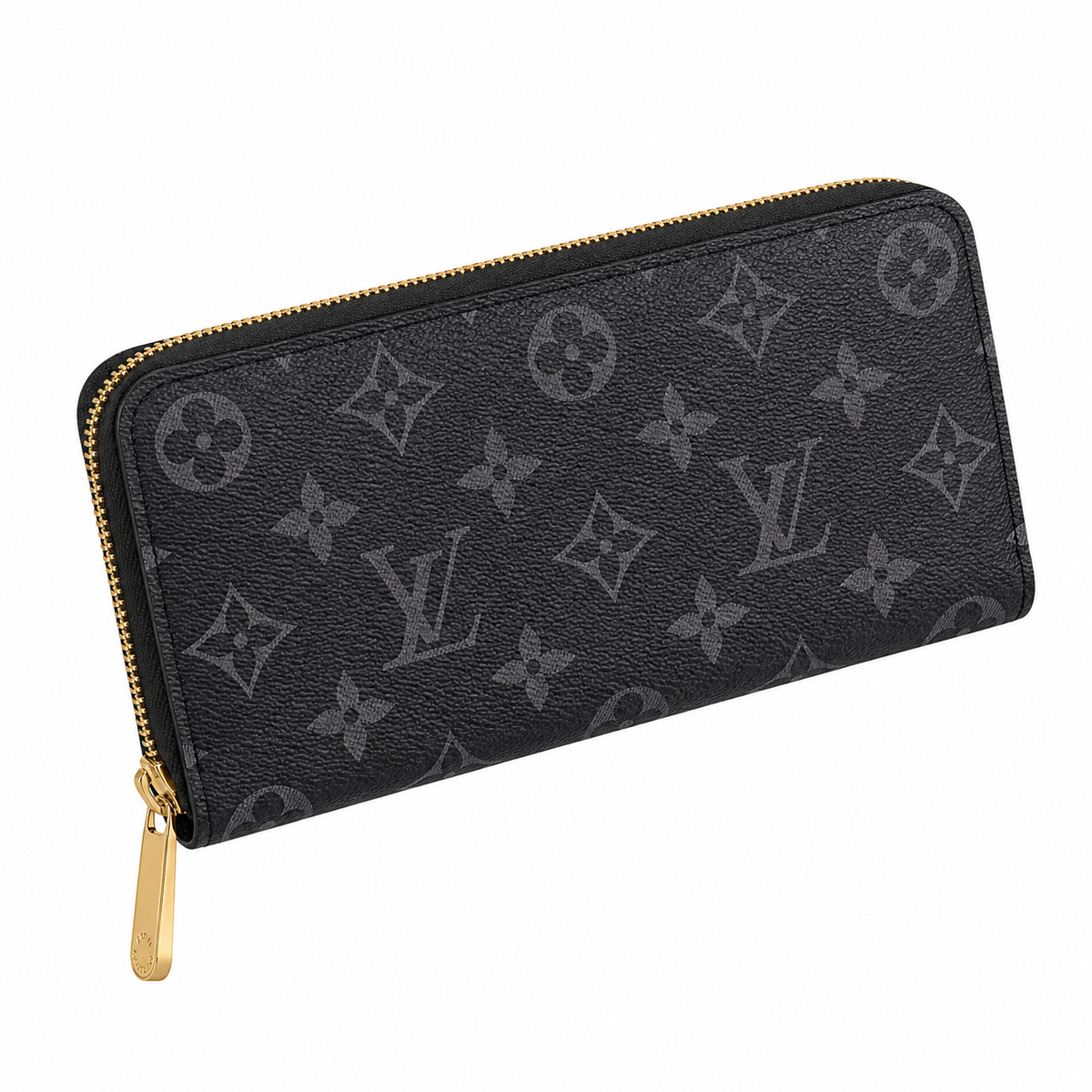 LV Essential Long Zip-Around Wallet - Black Floral Edition