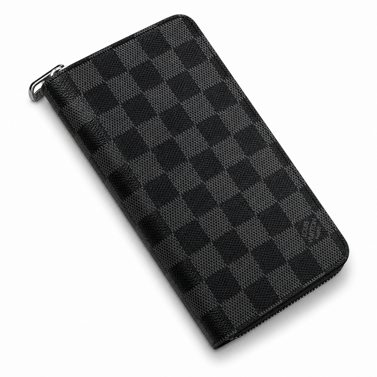 LV Textured Checkered Long Wallet - Stealth Edition