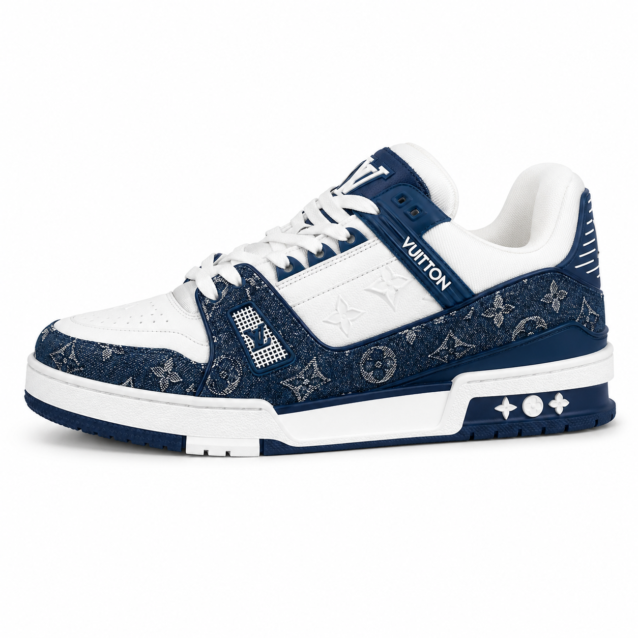 LV Monogram Denim Blue Trainer Sneakers