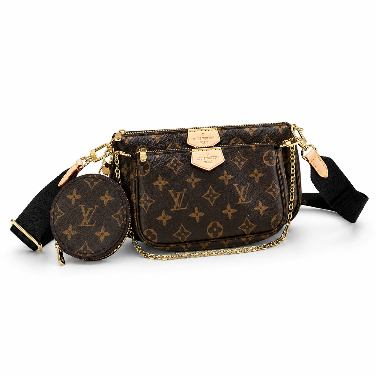 Louis Vuitton Multi Pochette Accessoires with Classic Black Strap