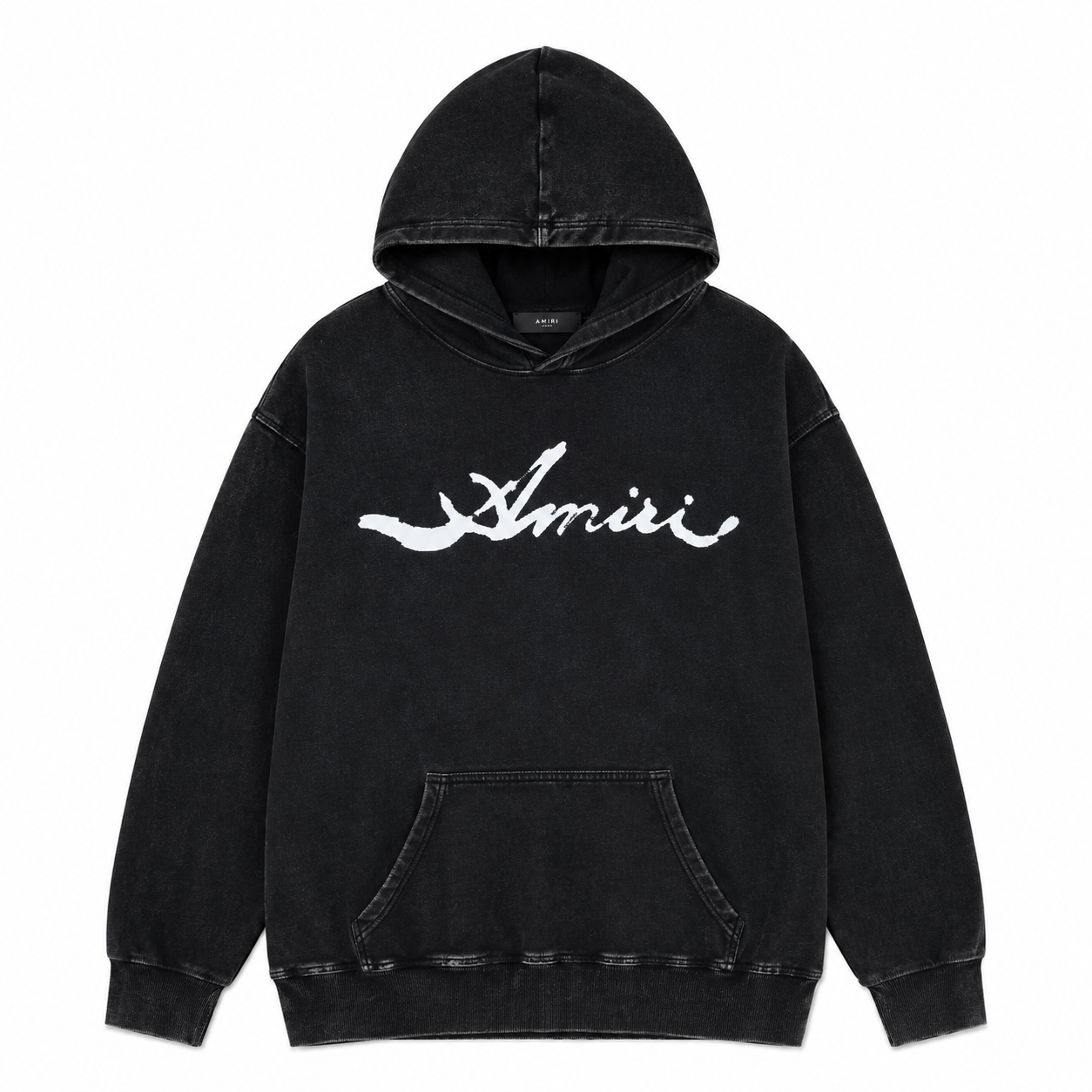 Amiri Core Logo Washed Black Hoodie - Premium Luxury Streetwear Pullover