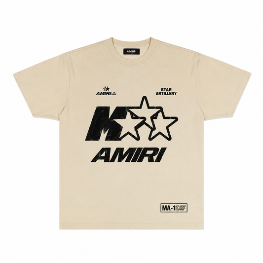 Amiri Star Graphic Beige T-Shirt - Premium Luxury Designer Streetwear