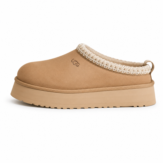 UGG Disquette Platform Suede Slippers - Sand