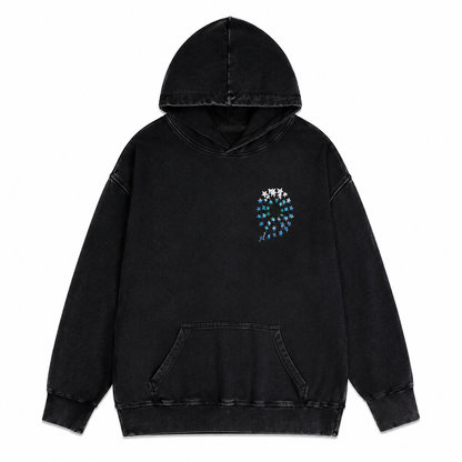 Amiri Embroidered Crest Washed Black Hoodie - Luxury Designer Streetwear Pullover