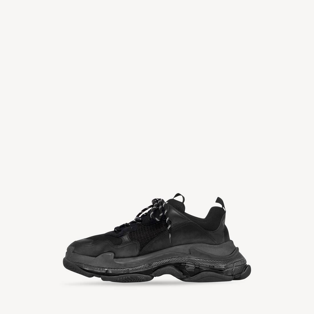 Men's Triple S Clear Sole Sneaker in Black