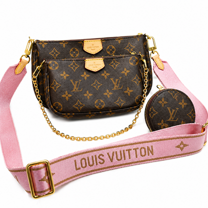 Louis Vuitton Multi Pochette Accessoires with Pastel Pink Strap