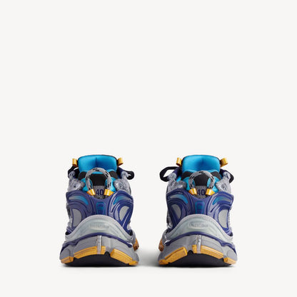 Men's Runner Sneaker in Grey/blue/orange/aqua