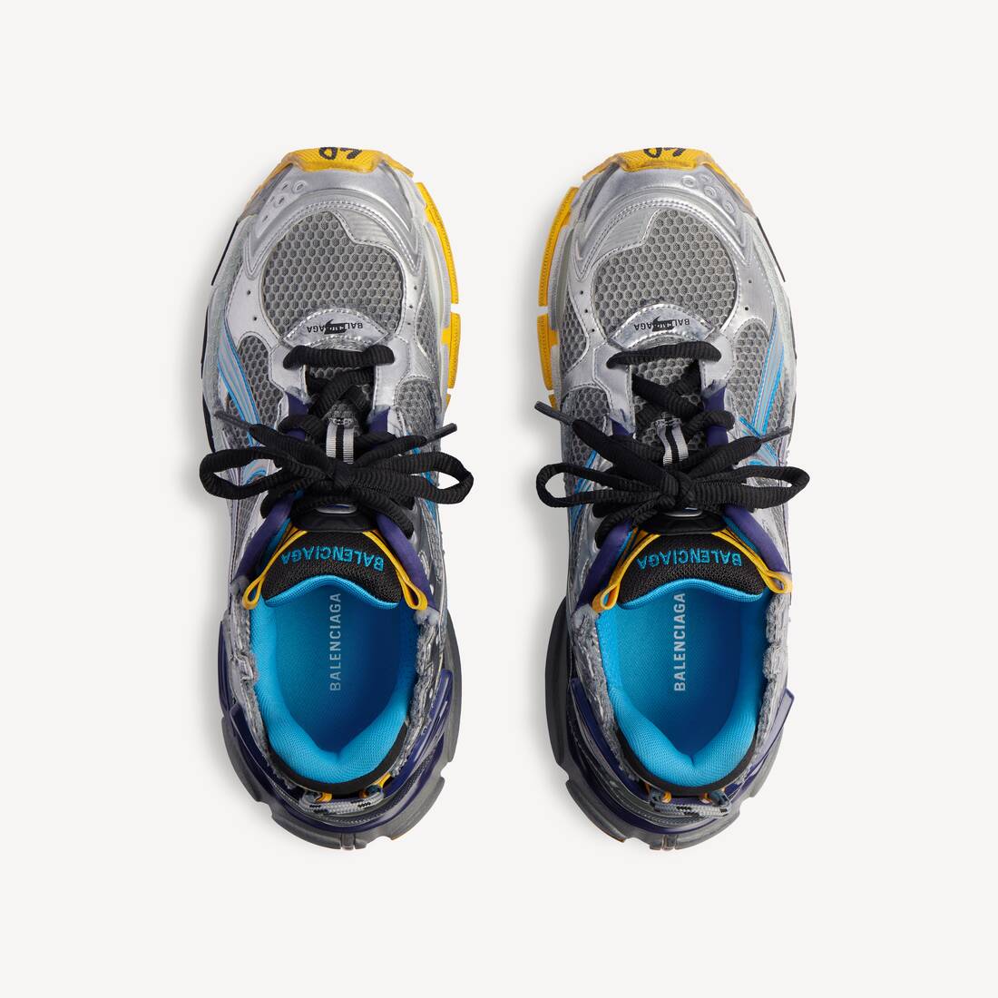 Men's Runner Sneaker in Grey/blue/orange/aqua