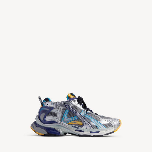 Men's Runner Sneaker in Grey/blue/orange/aqua