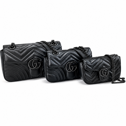 Gucci GG Marmont Black Matelassé Leather Bag with Matte Medium Black Hardware