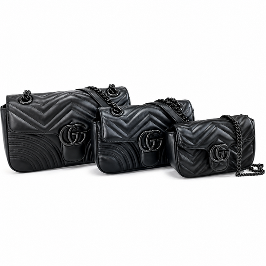 Gucci GG Marmont Black Matelassé Leather Bag with Matte Medium Black Hardware