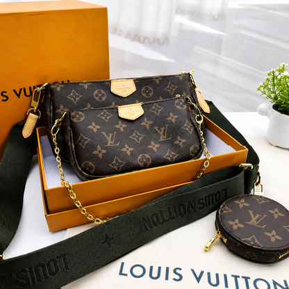 Louis Vuitton Multi Pochette Accessoires with Dark Green Strap