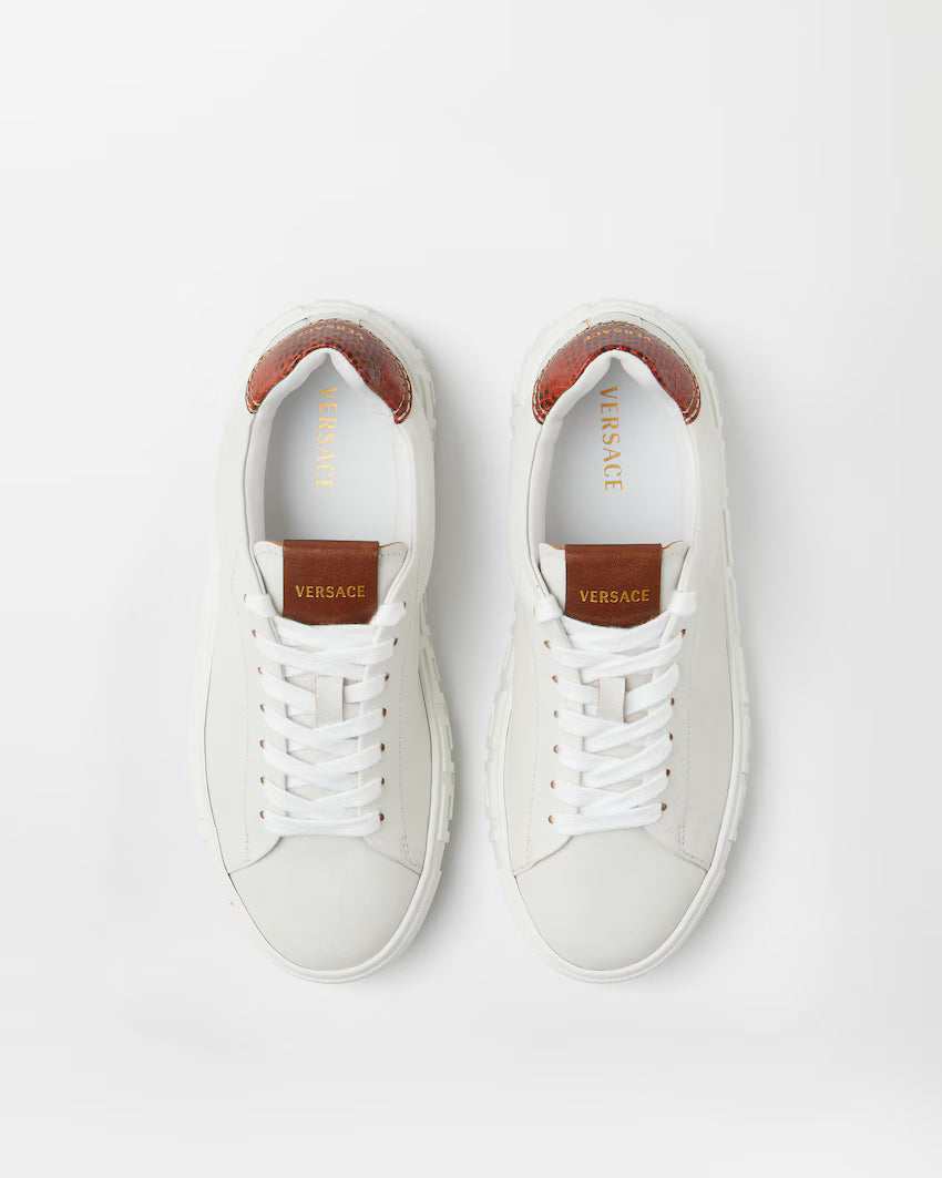 Greca Leather Sneakers
