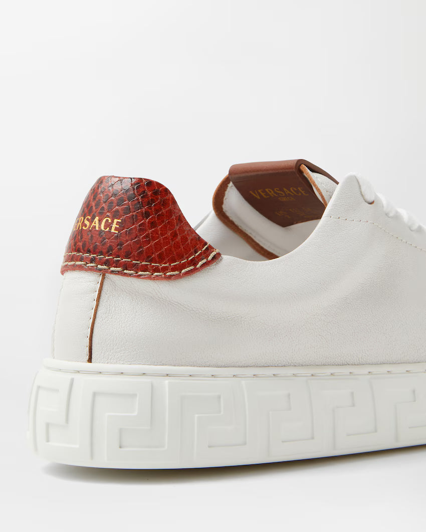 Greca Leather Sneakers