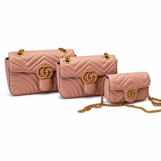 Gucci GG Marmont Dusty Pink Matelassé Bag with Mini Gold Hardware