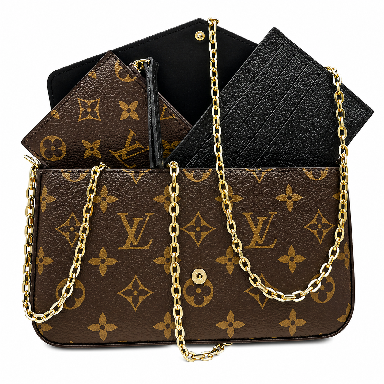 Louis Vuitton Pochette Félicie Monogram with Black Interior